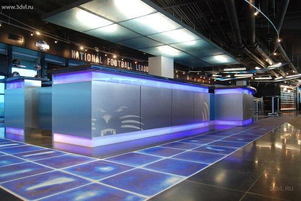 Carolina Panthers Stadium Club, USA liquid floor in the club Живая плитка компании 3DVL используется в Американском клубе фанатов бейсбола. #бейсбол #клуб